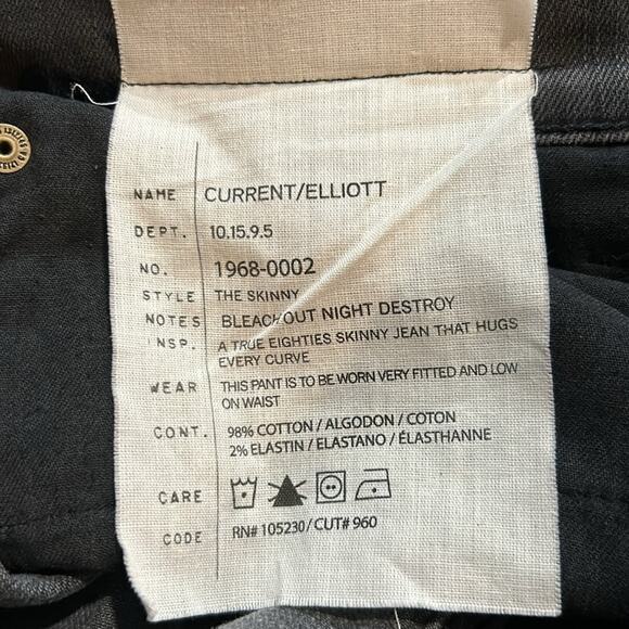 Woman’s Current/Elliott The Skinny in Bleach Out Destroy Size 27 - Picture 12 of 14